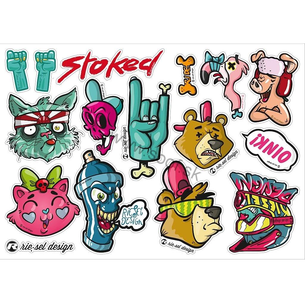 Nálepky Riesel Stickerbogen Toons 16 Ks