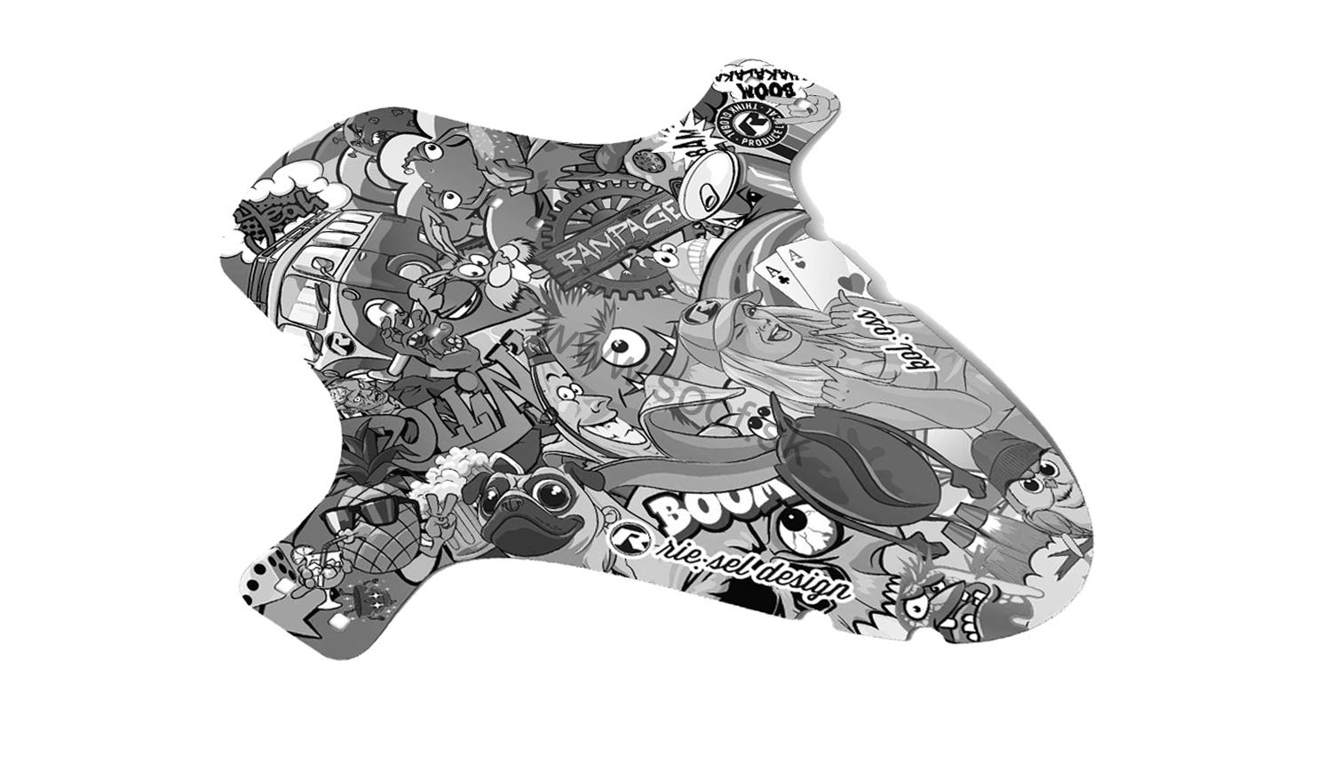 Blatník RIESEL DESIGN Koloss Stickerbomb Eyecatcher UltraBlack