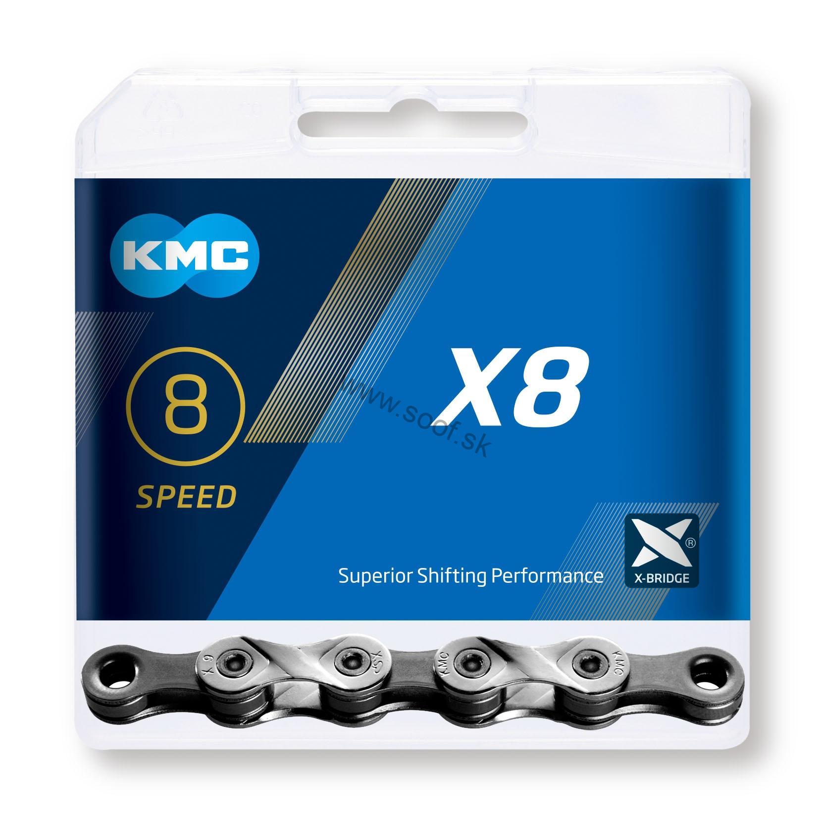 Reťaz KMC X8 Silver/Grey, 8 Speed