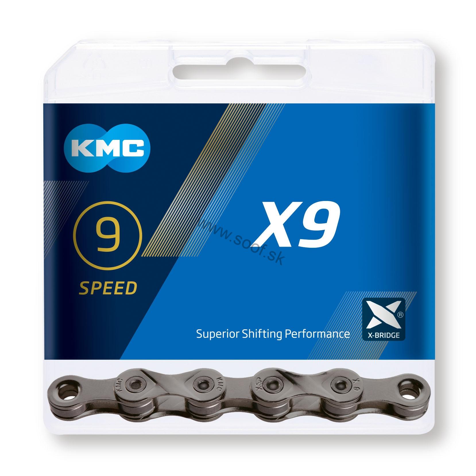 Reťaz KMC X9 Grey, 9 Speed